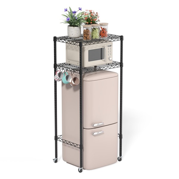 Over Mini Fridge Shelf, 2-Tier Dorm Mini Fridge and Microwave