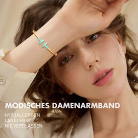 VIVILE Elegant T-Design Women's Bracelet, Waterproof 316 Titanium Stainless Steel Bracelet, Gifts for Women, Stainless Steel