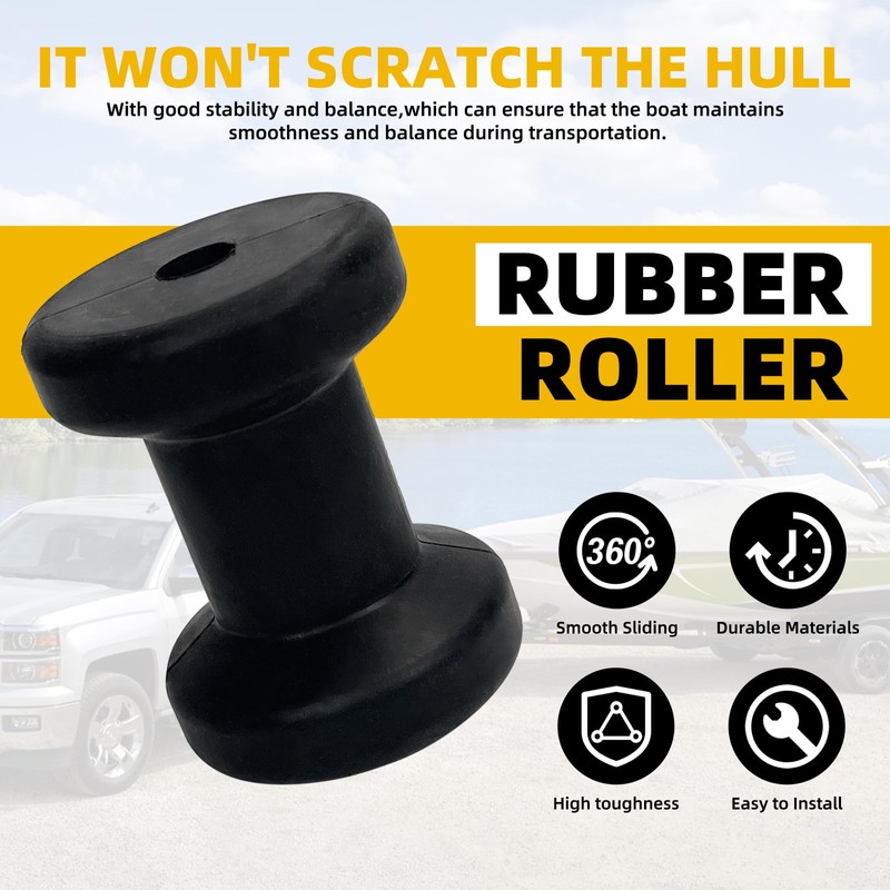 TENGBASE Marine Keel Roller, Adjustable Roller Bracket Assembles, 4” Rubber