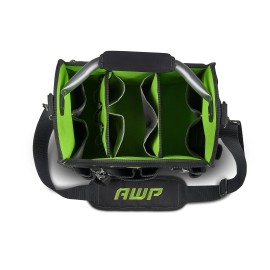 AWP 12 Inch Pro Tool Tote with Rotating Handle for Easy Tool Access, Water-Re...