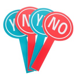 CIYODO 4 Piece Handheld Voting Paddle Reusable Yes No Sign for Classroom Assessment Board Practical Voting Accessories for School Events