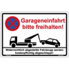 Space Sign "Garageneinfahrt Clear 300 x 200 MM with Sturdy