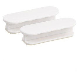 2 PCS Cupboard Handles, Self-Stick Drawer Handles, Recessed Door Handles, Plastic Cabinet Door Handles, Oval Sliding Window Pulls for Kitchen, Wardrobes, Dressers, Closets, Beige