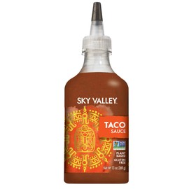 Sky Valley Taco Sauce - Medium heat, Taco Hot Sauce, Gluten Free, Vegan, Keto, Non-GMO, Verified, Made with Tomatoes, Cayenne Peppers and Traditional Spices - 13 Oz