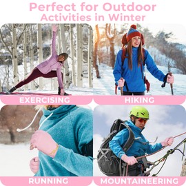 HANDLANDY Women Winter Running Gloves, Windproof Water-Resistant Touchscreen Gloves with Lightweight Thermal Liner for Cycling, Driving, Hiking & Cold Weather Activities(Pink, Small)