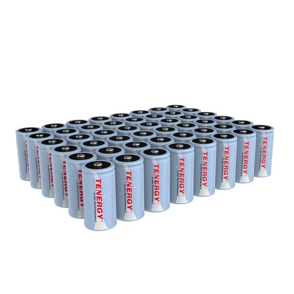 Tenergy C Size Battery 1.2V 5000mAh High Capacity NiMH Rechargeable Battery for LED Flashlights Kids Toy and More, 48 Pack