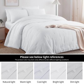 HOMBYS 3 Piece Seersucker Oversized King Comforter Set 132x120, Breathable White Soft Comforter Set, Lightweight Down Alternative Comforter, Bedding Comforter Sets with 2 Pillow Shams for All Season