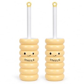 ALIMOTA Juego de 2 Escobillas para Inodoro Amarillo Diseño Sonriente ABS