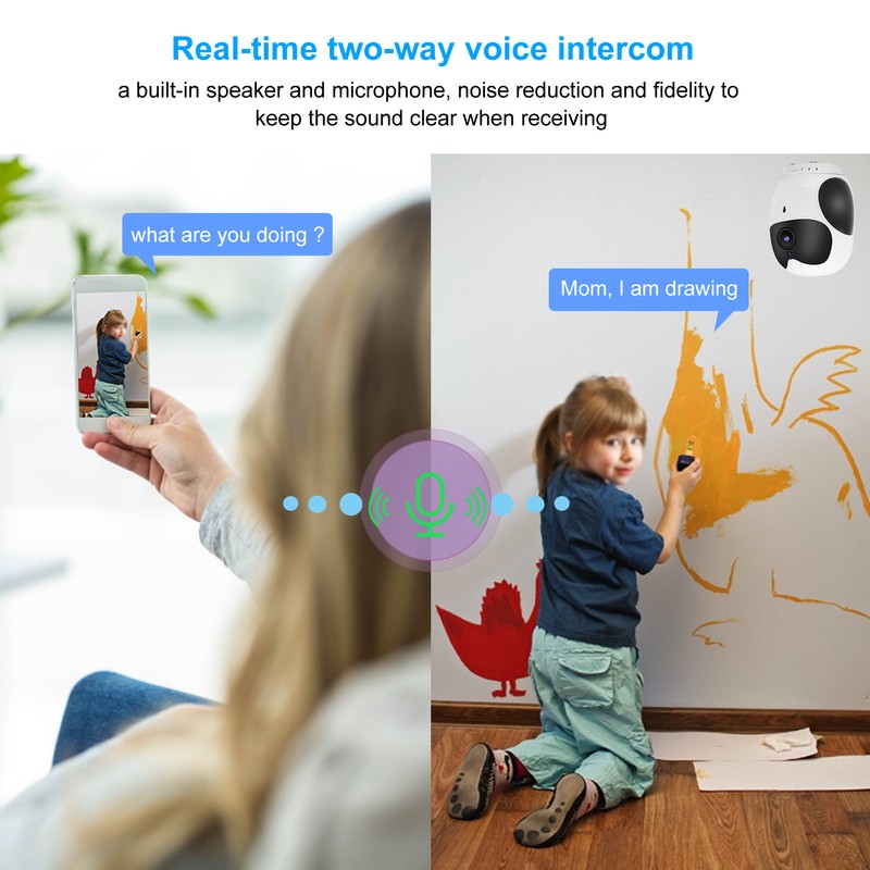 360° 1080P HD Wifi Camera HDR Battery Network Cloud Storage