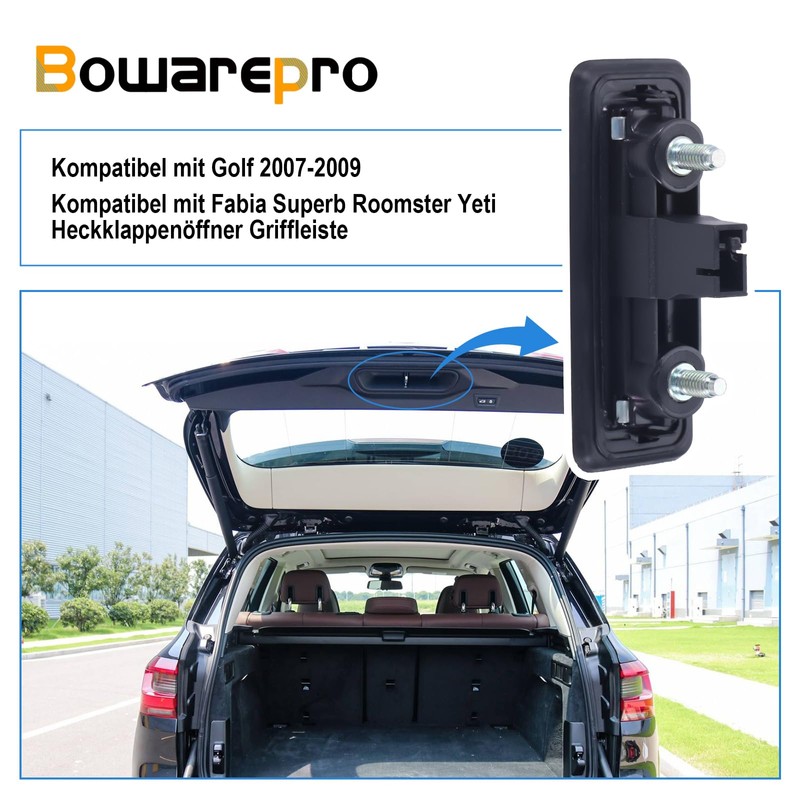 BOWAREPRO Roomster Tailgate Handle, Door Handle, Tailgate Button 5J0827566E, Door