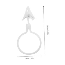 Sosoport 100pcs Curtain Rings with Clips: Resin Rings Hooks for Drapery Window Drapes Baby Clothes Pants Tension Rod Hangers Home Decor