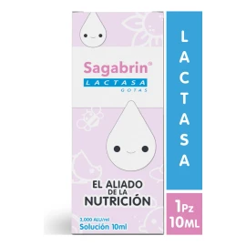 Sagabrin Gotas 10 mL | Enzima Lactasa para Bebés con Intolerancia a la Lactosa | Sin Sabor