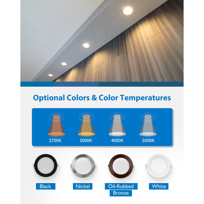 NICOR Lighting REL611205KRDWH REL6 LED Downlight, White