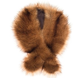 Futrzane Classic Shawl - Faux Fur Stoles Wraps for Women - Large Fake Fur Scarf (Amber Classic)