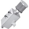 Universal 1L Oil Catch Can Tank Baffled 10AN with Breather Filter Aluminum Reservoir Tank Silver