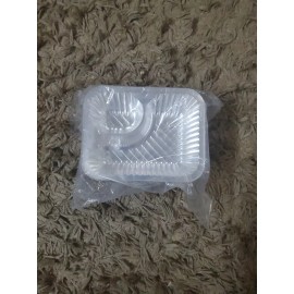 Unbranded 50 Nacho Cheese Tray Clear 2 Compartment