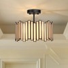 Wrlmfy Black Ceiling Light Fixture in Drum Shape, 12.5” Modern