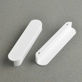 funifiti 5 Pack Matte White Kitchen Cabinet Handles 3.8 Inch(96mm) Hole Center Modern Minimalist Furniture Drawer Pulls Hardware
