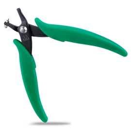 INJOYTEC 1.5mm Short Jaw Metal Hole Punch Pliers for Metal Jewelry Pliers Earring Hole Punch Precision Jewelry Making Tool Craft Beading Hobby (Green)