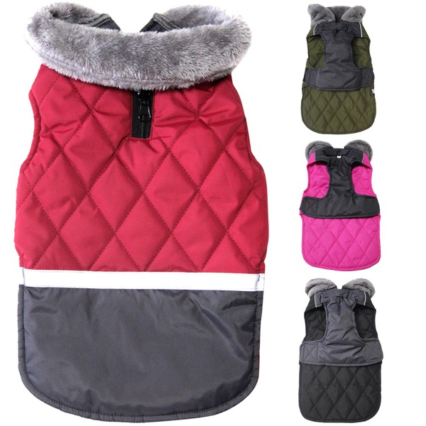 JoyDaog Fleece Collar Reversible Dog Coats for Extra Large Dogs