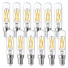 FLSNT 5000K Daylight Candelabra LED Bulbs 60W Equivalent, Dimmable T6/T25