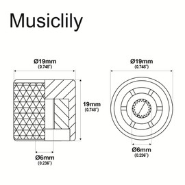 Musiclily Pro Metric Size 6mm Steel Flat Top Barrel Knobs for Import Fender Telecaster Electric Guitar/Precision Bass, Nickel (Set of 2)