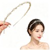 LOHGOU Pearl Headband, Lightweight, Painless, Thin, Sparkling Hair Accessory, For
