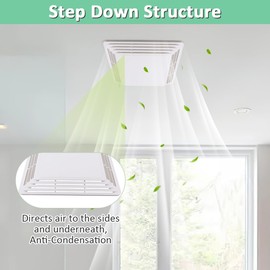 JIYIZO S97013576 Bathroom Fan Cover Compatible with Br-oan 676 684 684NT 2684F 576 Nu-Tone Exhaust Fan Cover, 10.5 x 11 inch Bathroom Vent Cover with Springs Plastic White