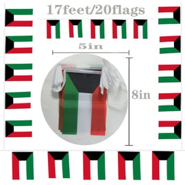 FFILL Kuwait Banner Flag, Kuwait Mini Flag Small Banner, for Party, Shops and Bars Decorations, And International Day Celebrations (Kuwait)