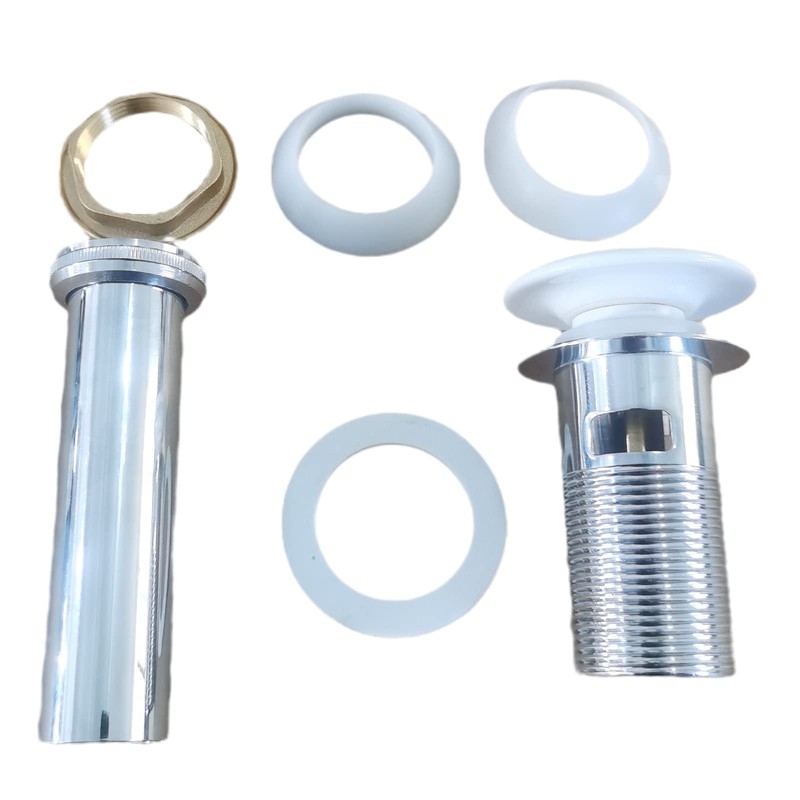 Universal Bathroom Sink Drain with Pop-Up,Overflow Hole,Ceramic White Cap &