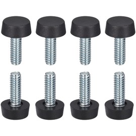 DTGN 1/4"-20 UNC Adjustable Furniture Legs - 24 Piece - Perfect for Furniture - Furniture Adjustable Leg Screw Down - Black