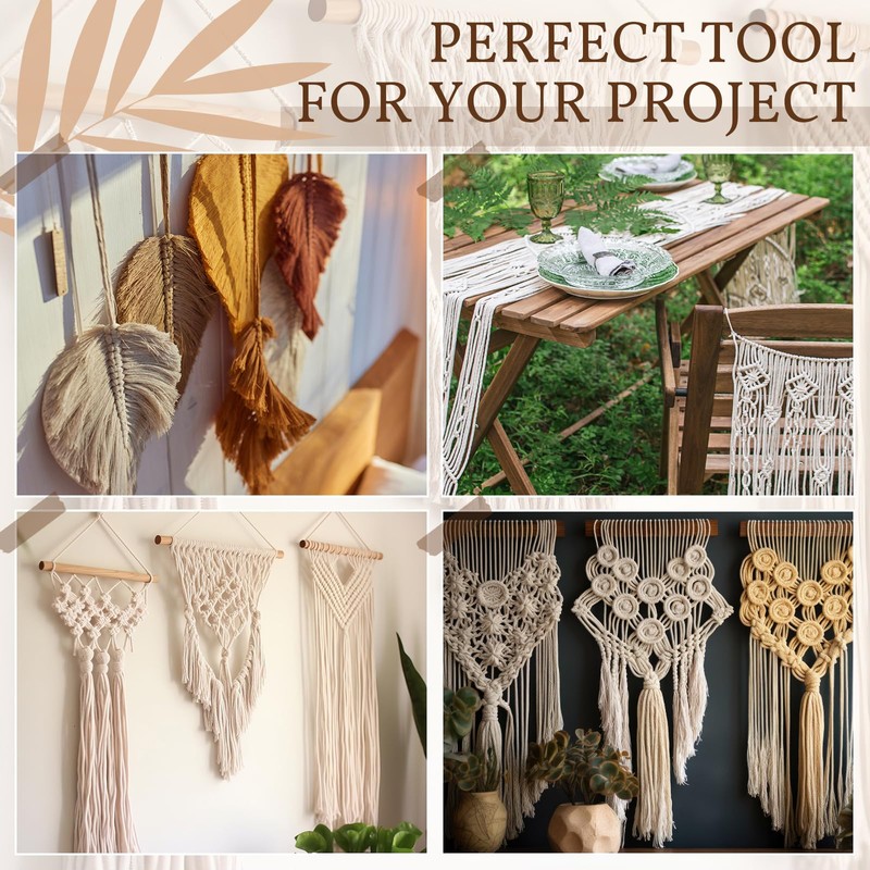 Tandefio 104 Pcs Macrame Board and Metal Adjustable Holder with