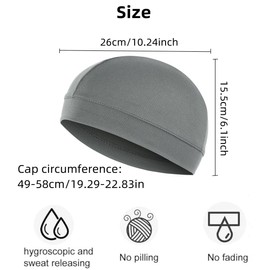 Coyanyu Pack of 2 cycling caps for men, summer cycling cap, helmet cap, under-helmet, cycling, motorcycling, running, baseball, Black and light grey
