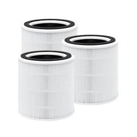 Nispira TT-AP005 Replacement Filter for TaoTronics Air Purifier 3-in-1 True HEPA Smoke Dust VOCs Remover, 3 Packs