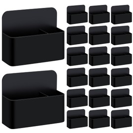 20 Pack Magnetic Dry Erase Marker Holder Bulk Whiteboard Magnetic Marker Holder Pen Pencil Organizer for Classroom Whiteboard Refrigerator Locker Storage (Black)