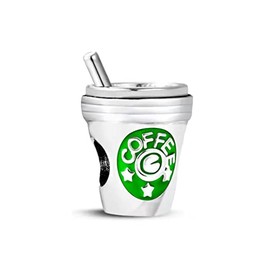 KunBead Jewelry Office Coffee Cup Bead Charms for Snake Chain Bracelets