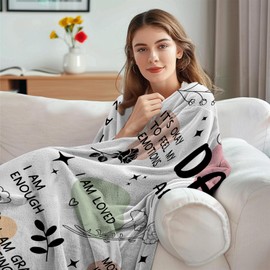 AXULUXAL New Mom Gifts for Women, Mom Daily Affirmations Blanket 50"X60", Mothers Day Birthday Gifts for Pregnancy Mother Postpartum Soft Throw Blanket Gift