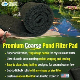 Aquatic Experts Classic Koi Pond Filter Pad COARSE – Bulk Roll Pond Filter Media, Rigid Ultra-Durable Latex Coated Fish Pond Filter Material US (Pond Bundle 1, Coarse (Black))