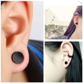 Non Pierced Magnetic Earrings Set Magnet Earrings for Men Titanium Fake Gauge Fake Earrings Punk Dot Flatback Earrings for Women Faux Plug Earring Set 3 Pairs