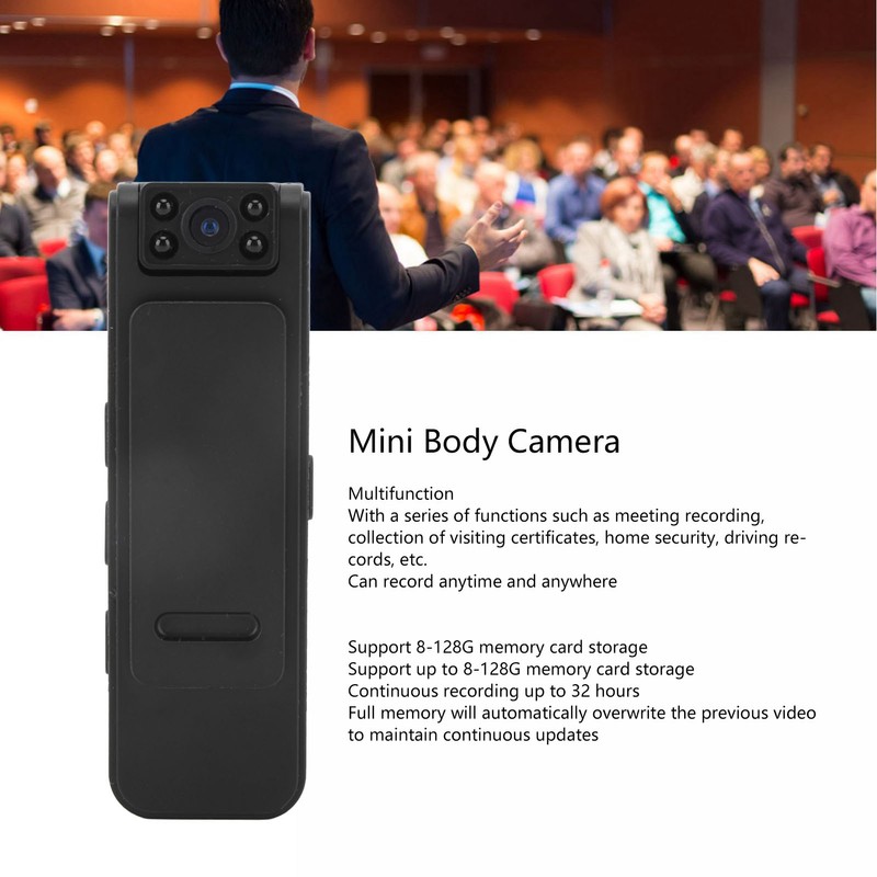 Mini Body Camera Multifunction 1080P HD Infrared Night Vision Back