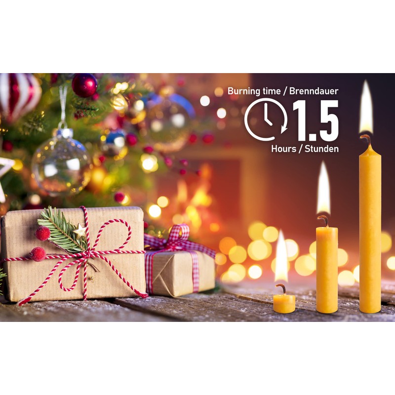 Eika Premium 100% Beeswax Tree Candles - Pack of 20