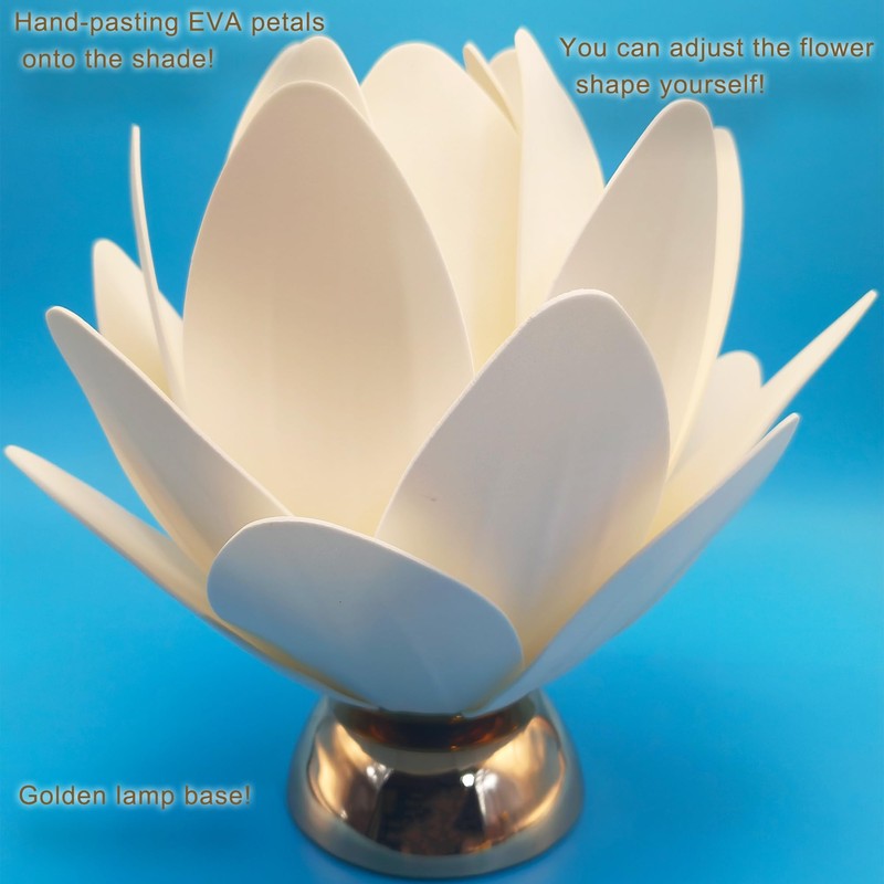 White EVA Flower Table Lights, LED 3000K Warm Lighting, 3*AA