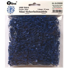 Yline E90080 Mini Safety Pins Small Blue Approx. 19 mm Pack of 1000