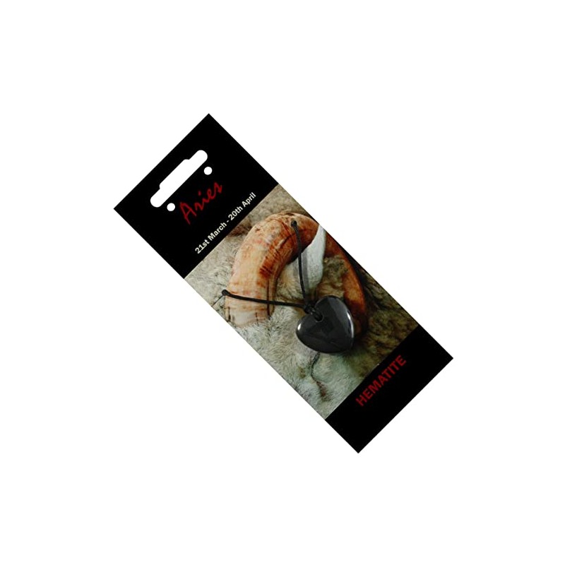 Aries Birthstone Necklace - Hematite Heart