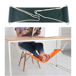 Home-organizer Tech Portable Adjustable Foot Hammock for Corner Desk Office Foot Rest Mini Under Desk Foot Rest Hammock for Home, Office, Airplane, Travel, Study and Relaxing (Dark Green)