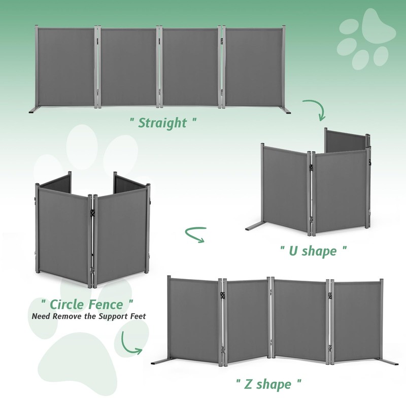 RANTILA 4 Panel Indoor Foldable Dog Fence Freestanding Dog Gate