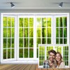 8 x 6 ft Spring Greenery Window Scenery Backdrop Green