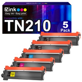 E-Z Ink Compatible Toner Cartridge Replacement for Brother TN210 TN-210 to use with HL-3040CN HL-3070CW HL-3075CW DCP-9010CN MFC-9010CN MFC-9320CW (2 Black, 1 Cyan, 1 Magenta, 1 Yellow) 5 Pack