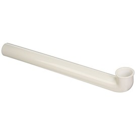 EZ-Flo 1-1/2 Inch x 15 Inch Waste Arm with Direct Connection for Tubular Drain Applications, White Polypropylene, 35390