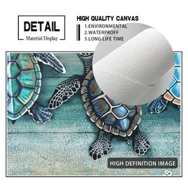 Farmhouse Sea Turtle Wall Art Inspirational Bible Verse Wall Art God Says You Are Motivational Scripture Quotes Wall Decor Sea Turtle Canvas Print Framed Artwork for Bathroom Living Room Docer 12"x16"